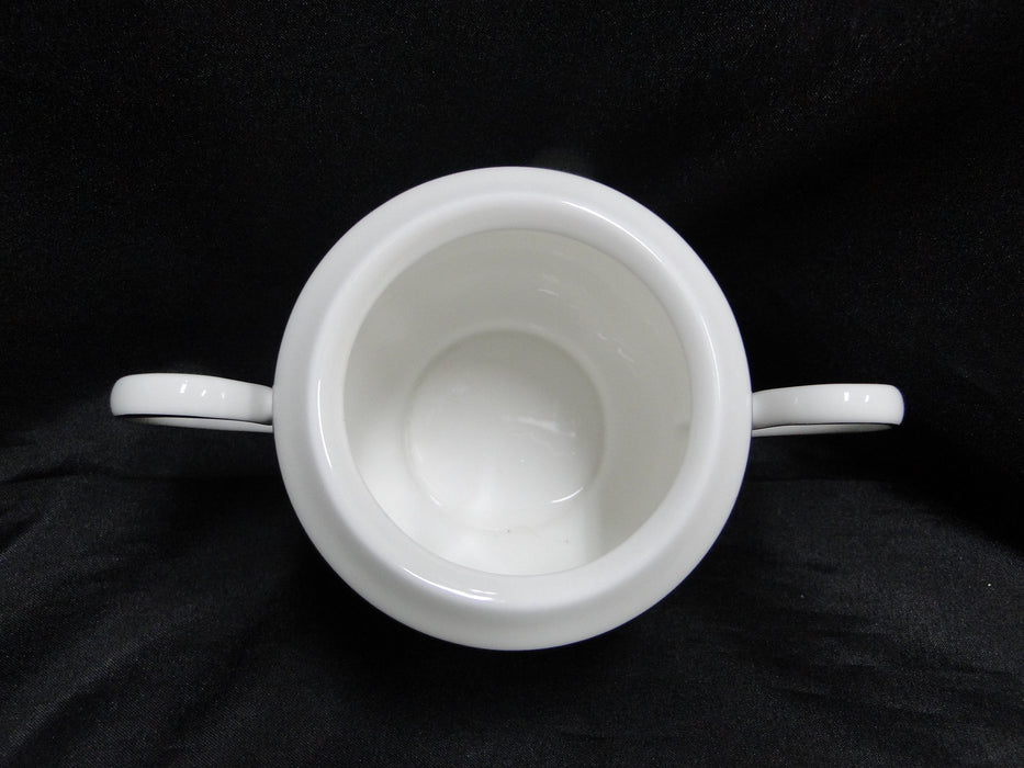 Lenox Hannah Platinum, White Design: Sugar Bowl & Lid, 5" Tall