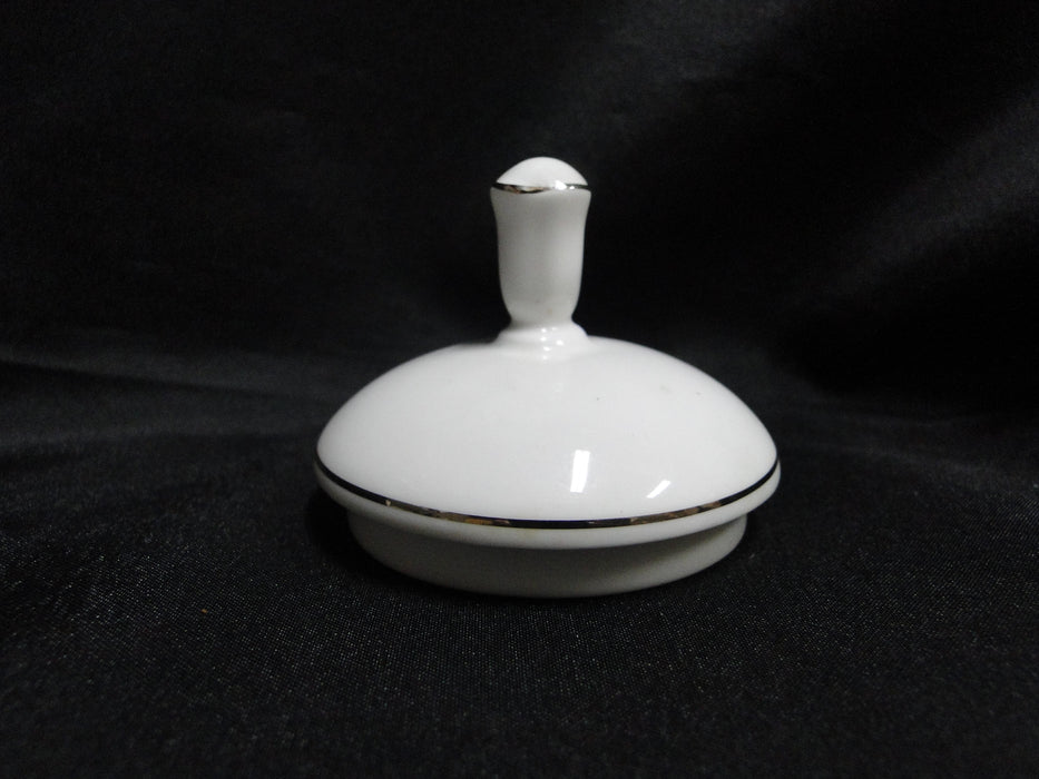 Lenox Hannah Platinum, White Design: Sugar Bowl & Lid, 5" Tall