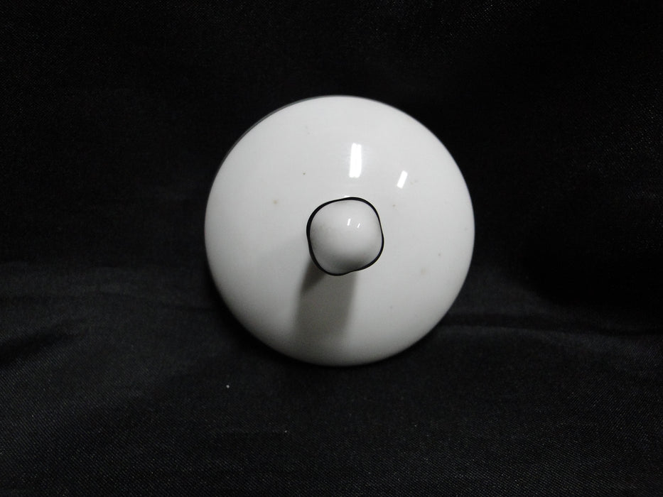 Lenox Hannah Platinum, White Design: Sugar Bowl & Lid, 5" Tall