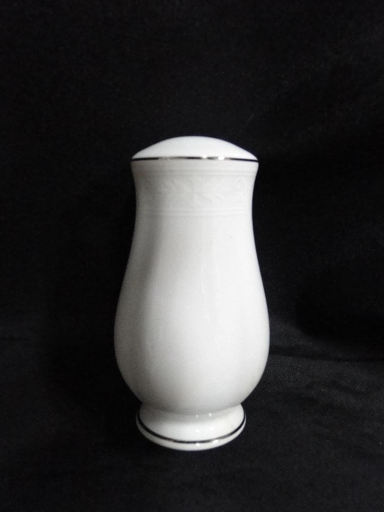 Lenox Hannah Platinum, White Design: Salt OR Pepper Shaker, 3 3/4" Tall, 3 Hole