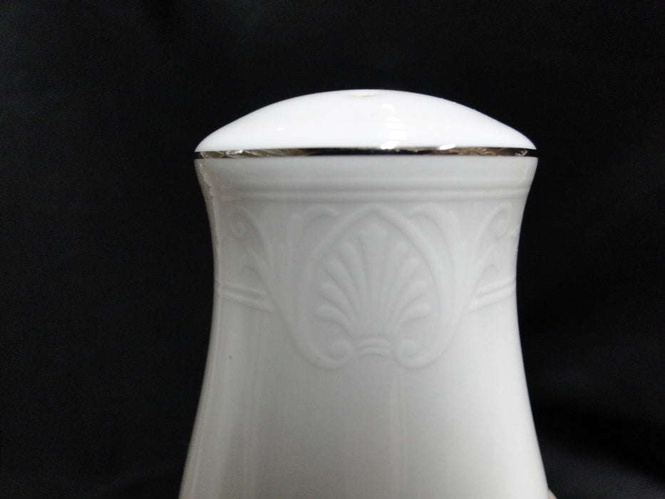 Lenox Hannah Platinum, White Design: Salt OR Pepper Shaker, 3 3/4" Tall, 3 Hole
