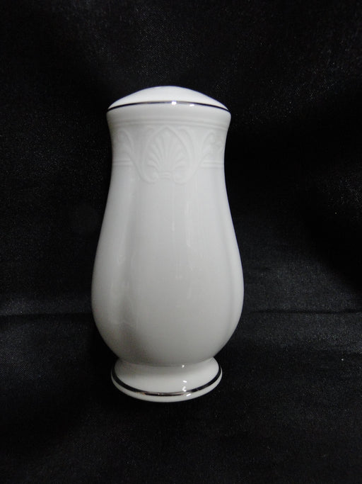 Lenox Hannah Platinum, White Design: Salt OR Pepper Shaker, 3 3/4" Tall, 7 Hole