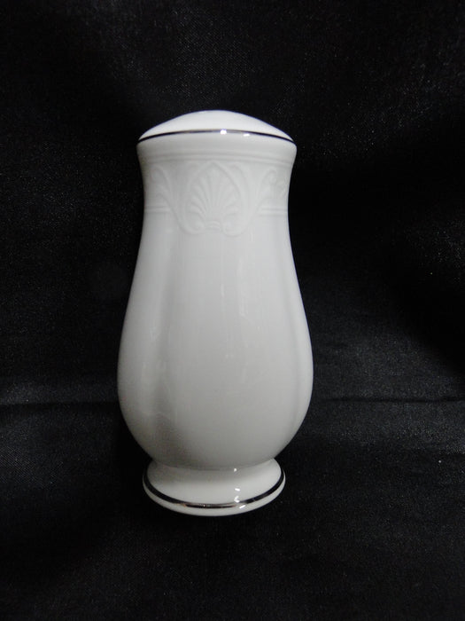 Lenox Hannah Platinum, White Design: Salt OR Pepper Shaker, 3 3/4" Tall, 7 Hole
