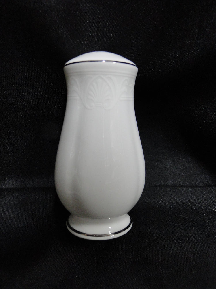 Lenox Hannah Platinum, White Design: Salt OR Pepper Shaker, 3 3/4" Tall, 7 Hole