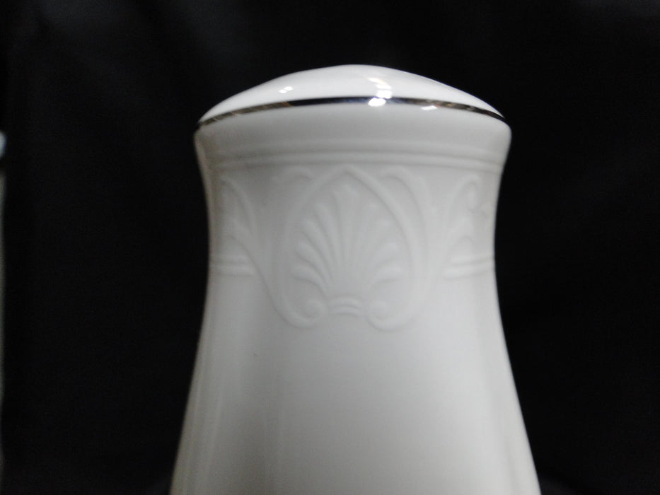 Lenox Hannah Platinum, White Design: Salt OR Pepper Shaker, 3 3/4" Tall, 7 Hole
