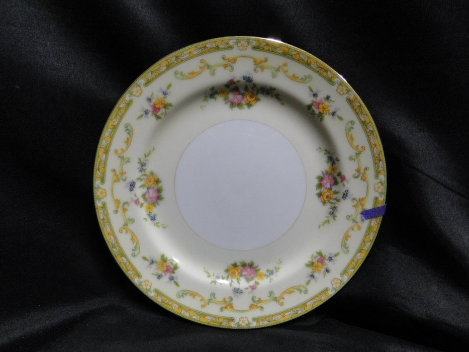 Noritake Arlene, 95645, Green Edge, Tan Scrolls: Salad Plate, 7 1/2", As Is