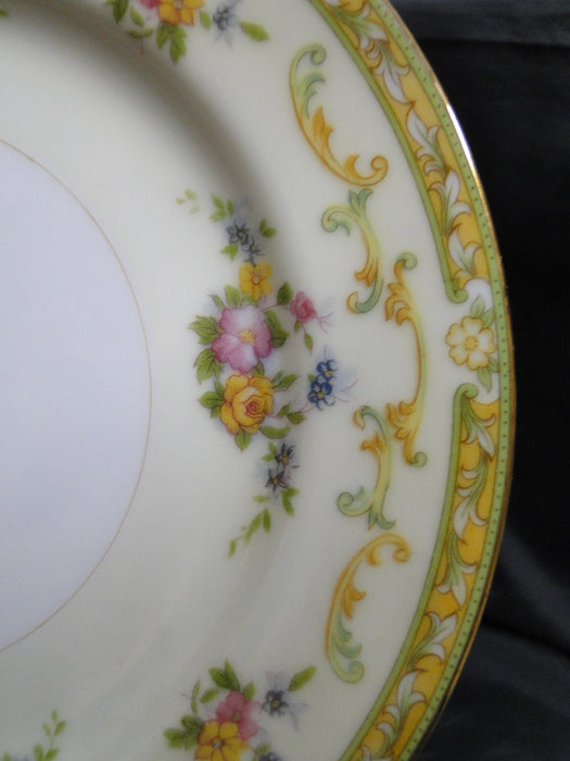 Noritake Arlene, 95645, Green Edge, Tan Scrolls: Salad Plate, 7 1/2", As Is