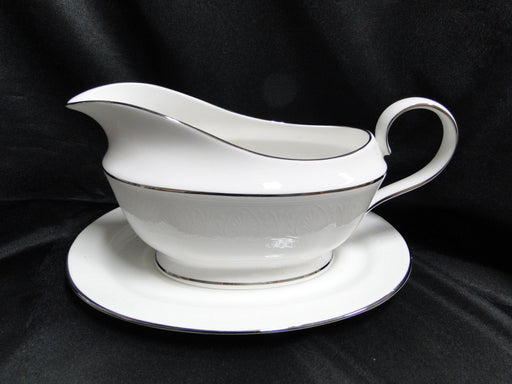 Lenox Hannah Platinum, White Design: Gravy Boat & Separate Underplate