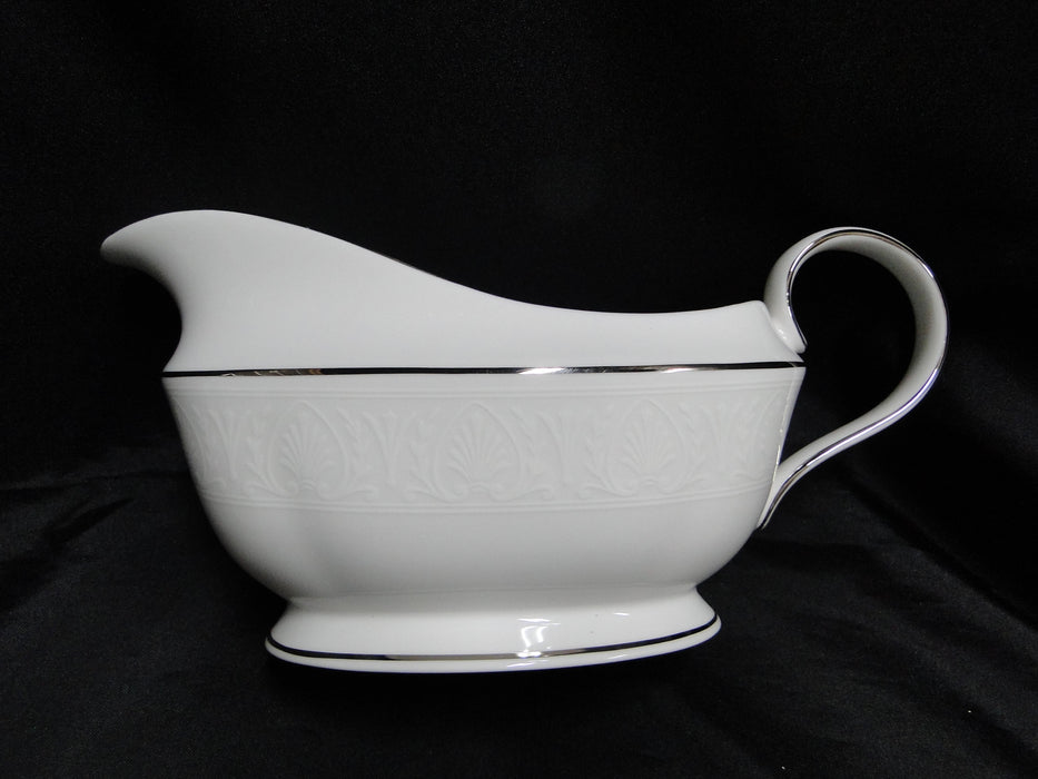 Lenox Hannah Platinum, White Design: Gravy Boat & Separate Underplate