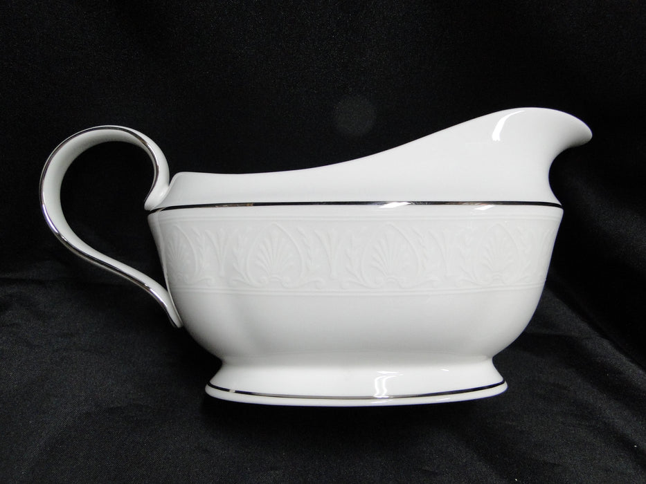 Lenox Hannah Platinum, White Design: Gravy Boat & Separate Underplate