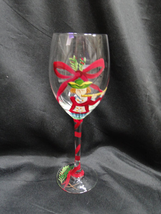 Block 12 Days of Christmas: "11 Pipers" Water or Wine Goblet, 9 1/8", As Is