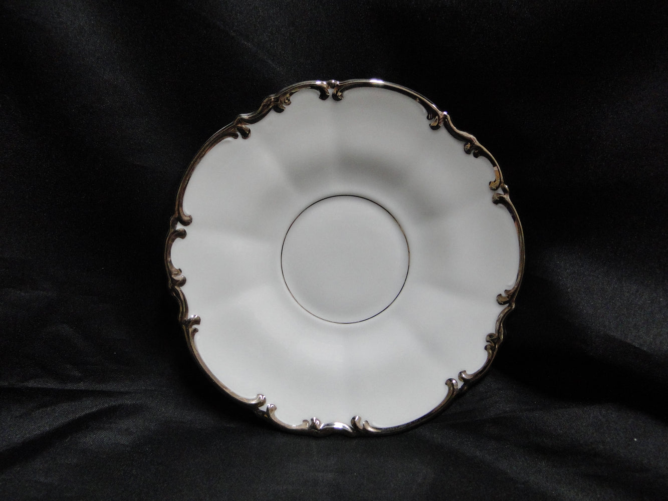 Hutschenreuther Revere, White w/ Platinum: 6 1/4" Saucer Only, No Cup