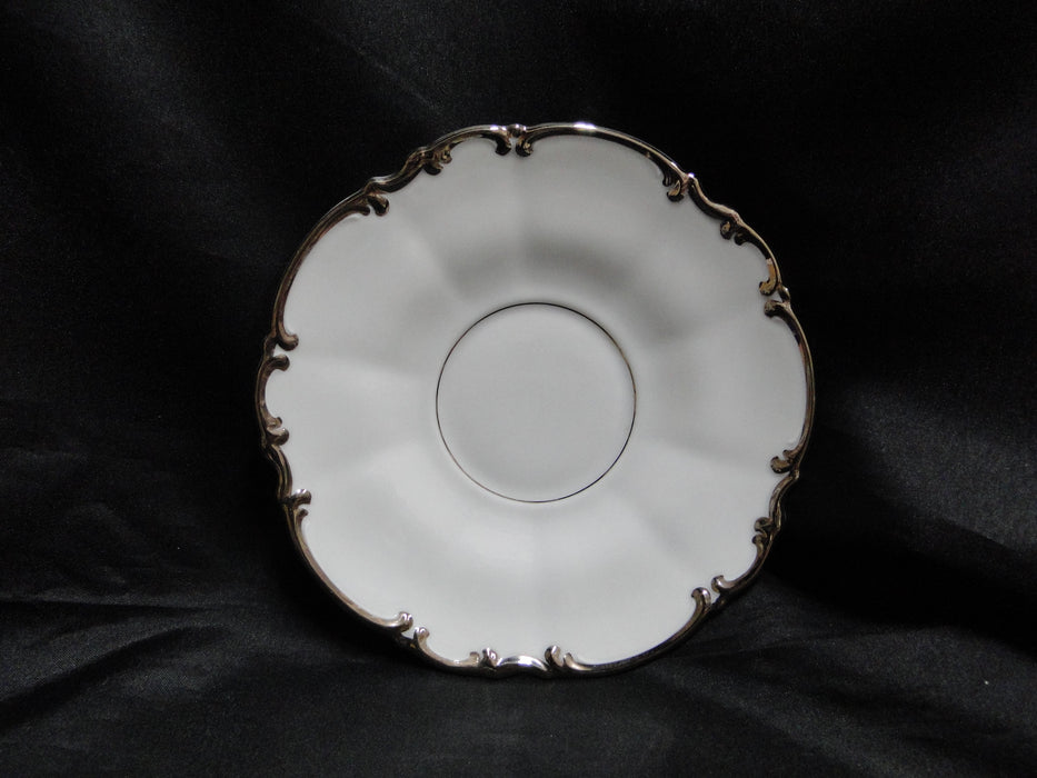 Hutschenreuther Revere, White w/ Platinum: 6 1/4" Saucer Only, No Cup