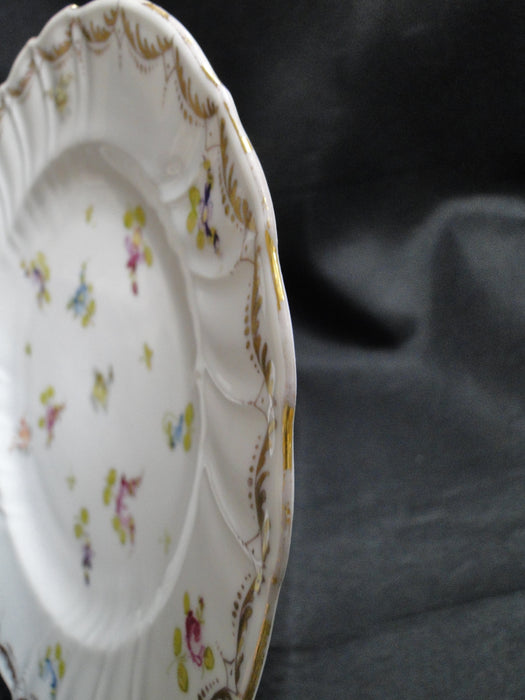 RL Dresden White w/ Multicolored Florals, Gold Swag: Salad Plate, 7 1/2", Wear