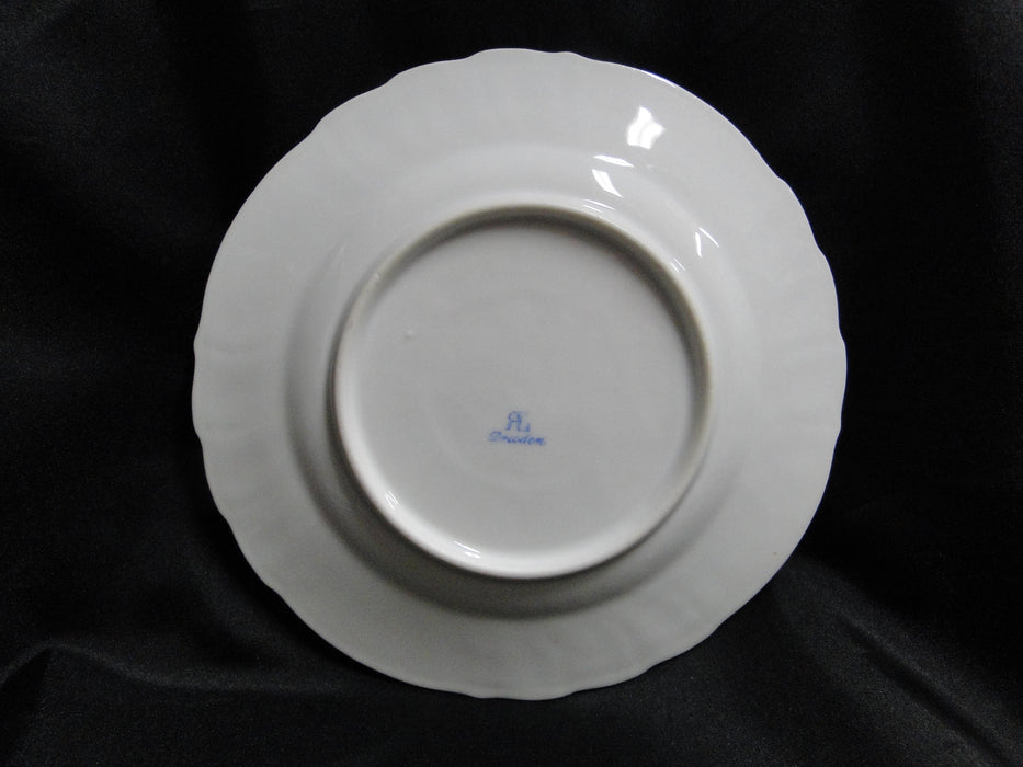 RL Dresden White w/ Multicolored Florals, Gold Swag: Salad Plate, 7 1/2", Wear