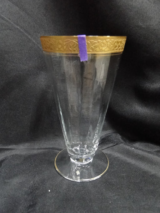 Tiffin Rambler Rose, Encrusted Gold Band: Iced Tea / Parfait, 6 1/8" Tall, As Is