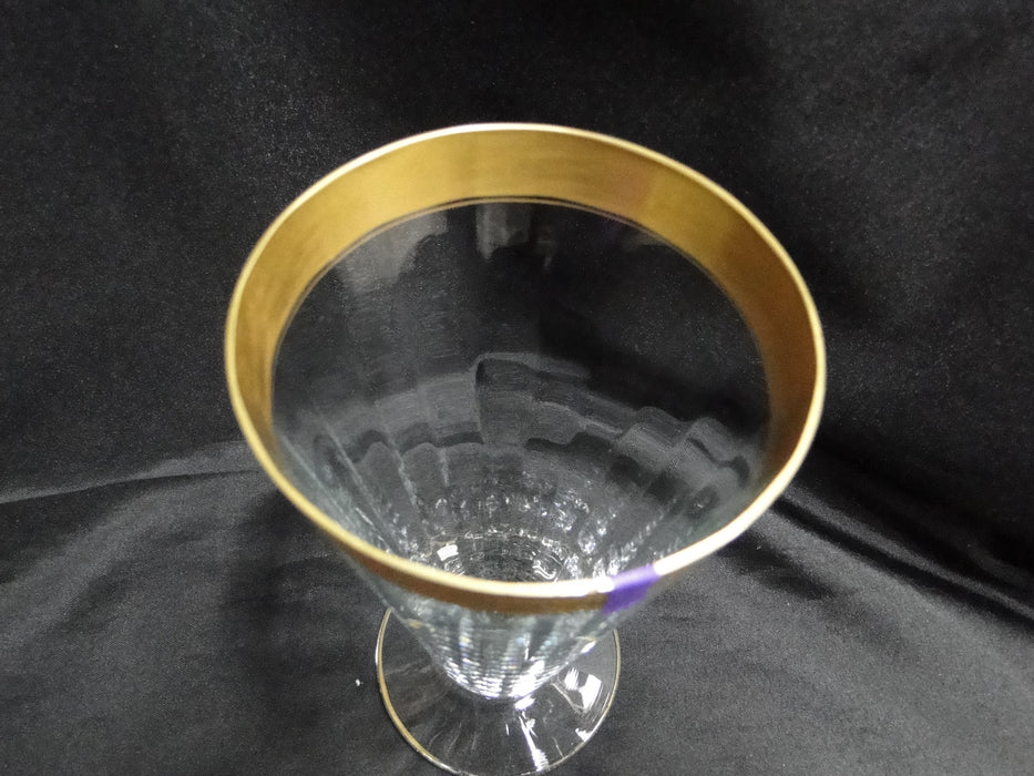 Tiffin Rambler Rose, Encrusted Gold Band: Iced Tea / Parfait, 6 1/8" Tall, As Is