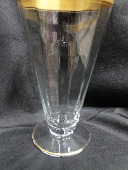 Tiffin Rambler Rose, Encrusted Gold Band: Iced Tea / Parfait, 6 1/8" Tall, As Is