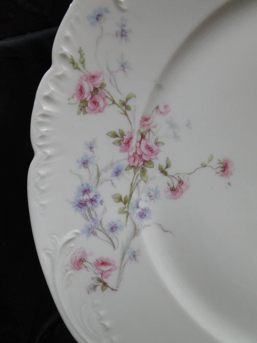 Haviland (Limoges) Schleiger 309, Pink & Blue Flowers: Dinner Plate, 10", As Is