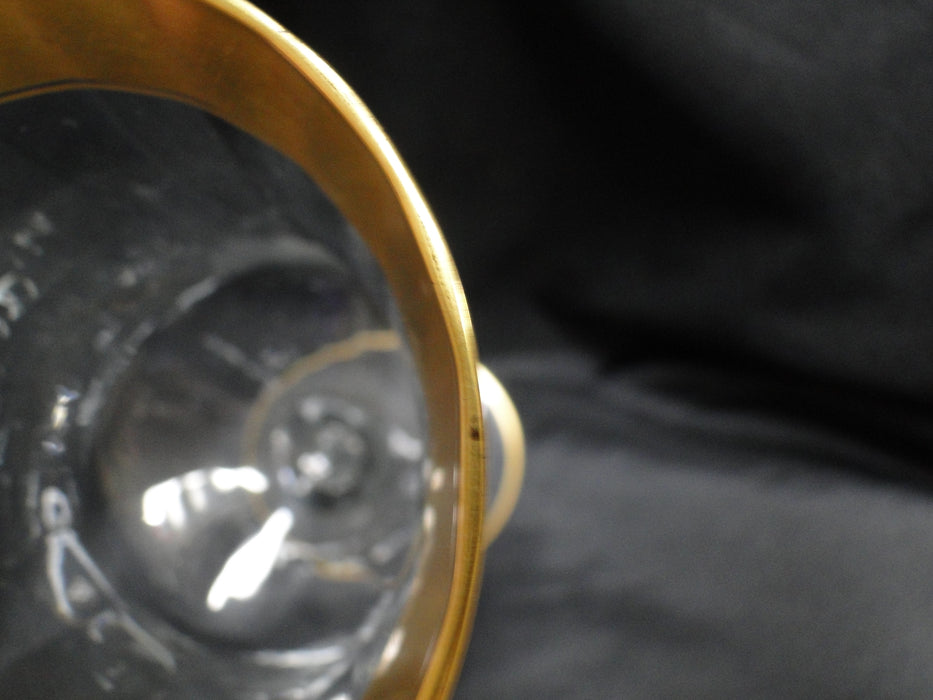 Tiffin Rambler Rose, #14188, Encrusted Gold Band: Water or Wine Goblet, 7 1/4"