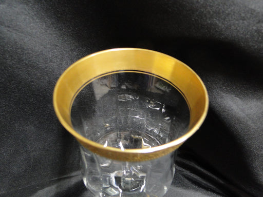 Tiffin Rambler Rose, #14188, Encrusted Gold Band: Water or Wine Goblet, 7 1/4"