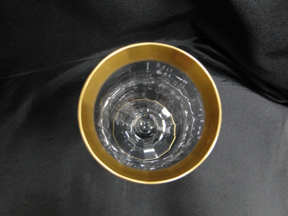 Tiffin Rambler Rose, #14188, Encrusted Gold Band: Water or Wine Goblet, 7 1/4"