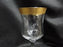 Tiffin Rambler Rose, #14188, Encrusted Gold Band: Water or Wine Goblet, 7 1/4"