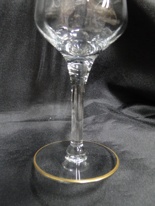 Tiffin Rambler Rose, #14188, Encrusted Gold Band: Water or Wine Goblet, 7 1/4"