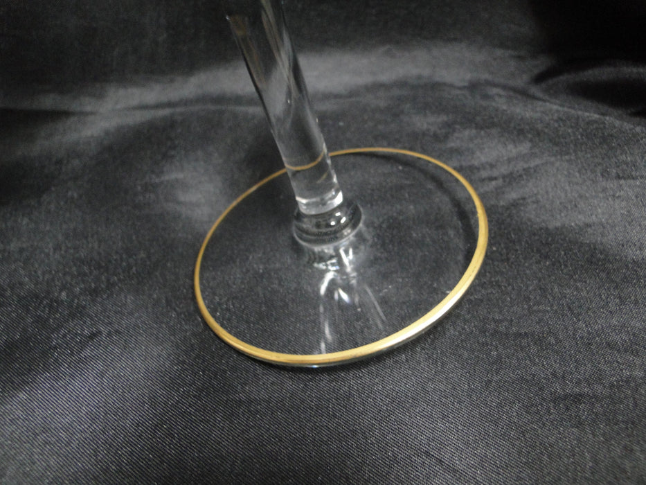 Tiffin Rambler Rose, #14188, Encrusted Gold Band: Water or Wine Goblet, 7 1/4"