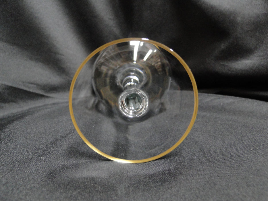 Tiffin Rambler Rose, #14188, Encrusted Gold Band: Water or Wine Goblet, 7 1/4"