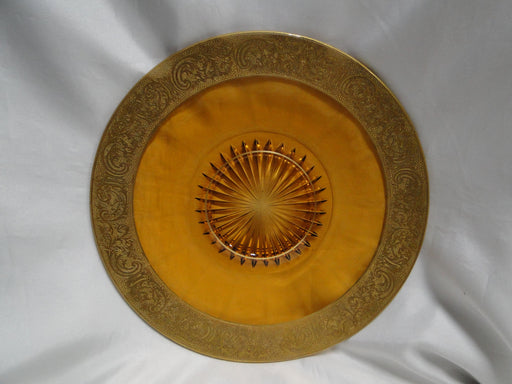 Cambridge Florentine Amber, Gold Encrusted: Round Plate / Platter, 10 1/8"