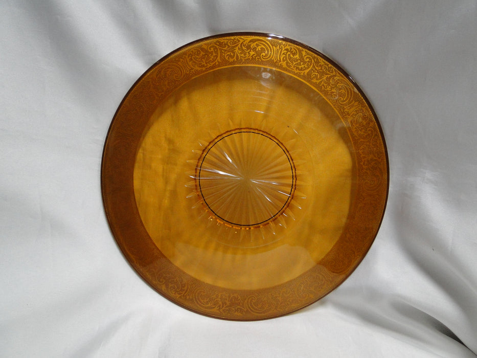 Cambridge Florentine Amber, Gold Encrusted: Round Plate / Platter, 10 1/8"