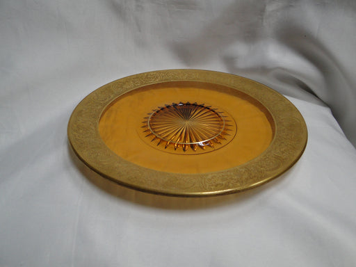Cambridge Florentine Amber, Gold Encrusted: Round Plate / Platter, 10 1/8"