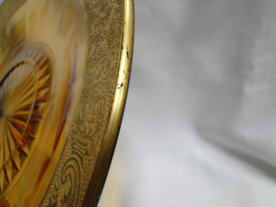 Cambridge Florentine Amber, Gold Encrusted: Round Plate / Platter, 10 1/8"