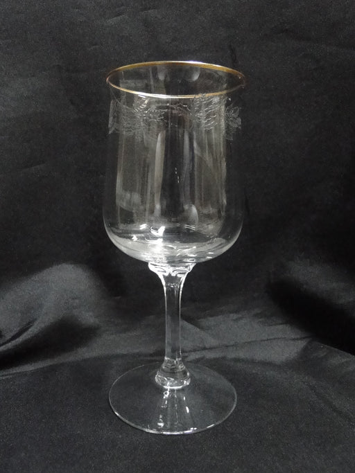 Lenox Holiday Crystal, Older, Etched Holly: Water or Wine Goblet, 7 1/8", Wear