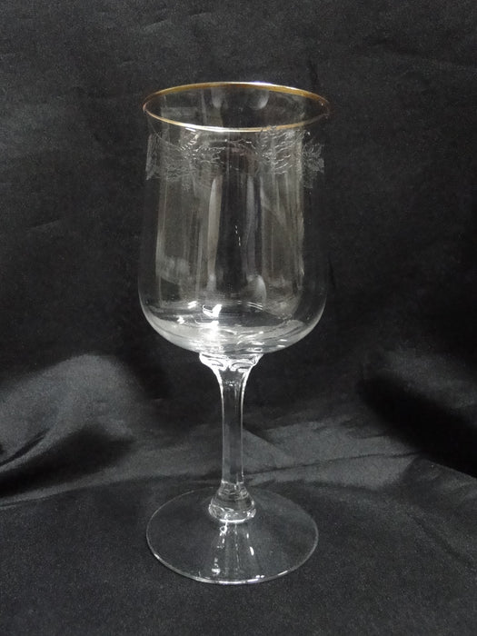 Lenox Holiday Crystal, Older, Etched Holly: Water or Wine Goblet, 7 1/8", Wear