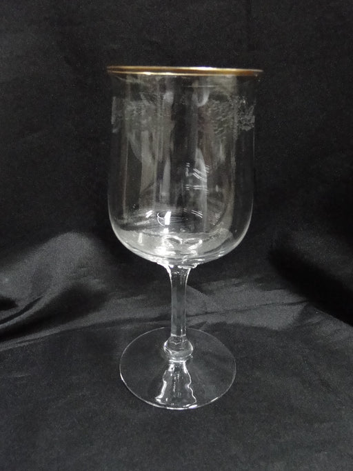 Lenox Holiday Crystal, Older, Etched Holly: Water or Wine Goblet, 7 1/8", Wear