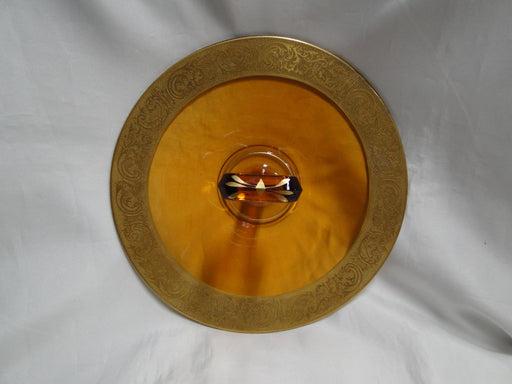 Cambridge Florentine Amber, Gold Encrusted: Round Tray w/ Center Handle, 10"