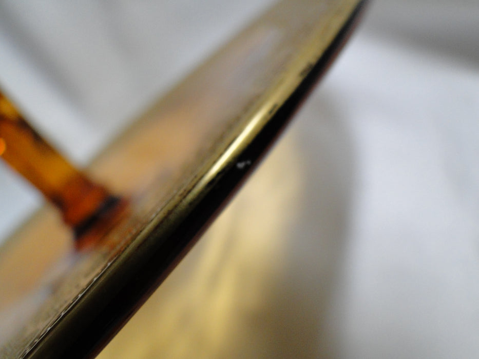 Cambridge Florentine Amber, Gold Encrusted: Round Tray w/ Center Handle, 10"