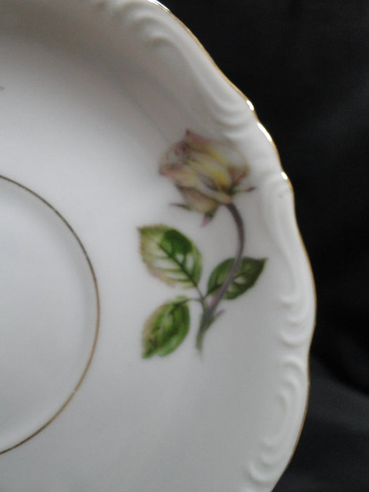 Ucagco Yellow Roses, Green Leaves, Embossed: 5 5/8" Saucer (s) Only, No Cup