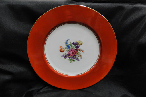 Noritake N1138 Rust Rim, Floral Center on White: Dinner Plate (s), 11"
