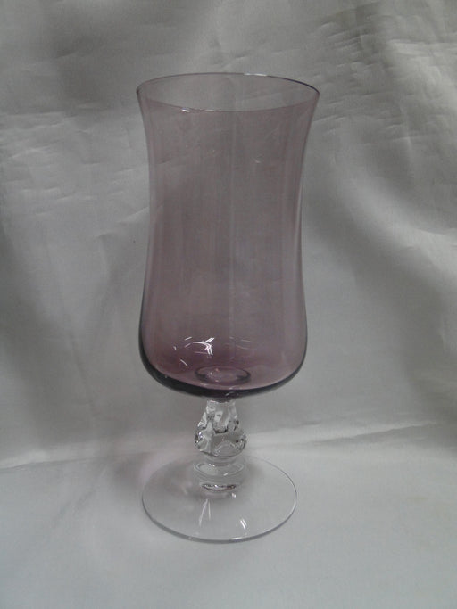 Fostoria Distinction Plum, Purple Bowl, Clear Stem: Iced Tea, 7" Tall, Flaw