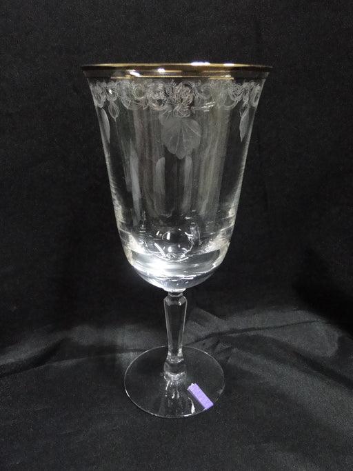 Lenox Classic Shell Crystal, Etched, Gold: Iced Tea (s), 7 3/4" Tall, As Is