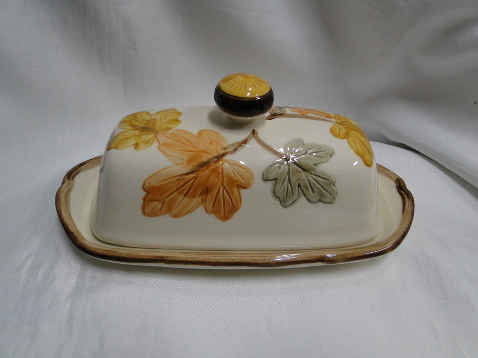 Franciscan October, USA, Fall Leaves: Covered Butter Dish w/ Lid