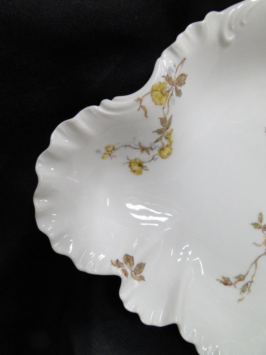 Haviland (Limoges) Schleiger 266, Yellow Roses: Oval Serving Bowl, 11 3/4" As Is