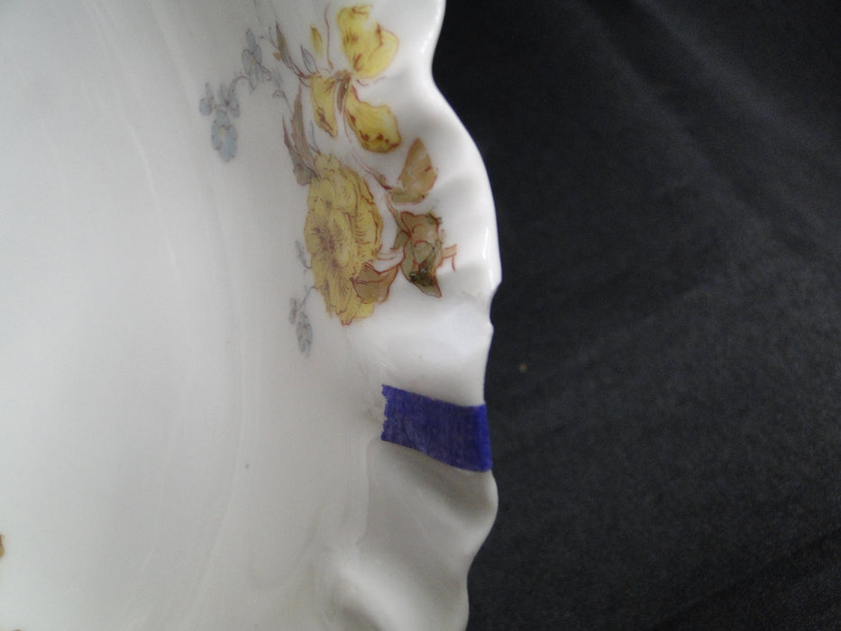 Haviland (Limoges) Schleiger 266, Yellow Roses: Oval Serving Bowl, 11 3/4" As Is