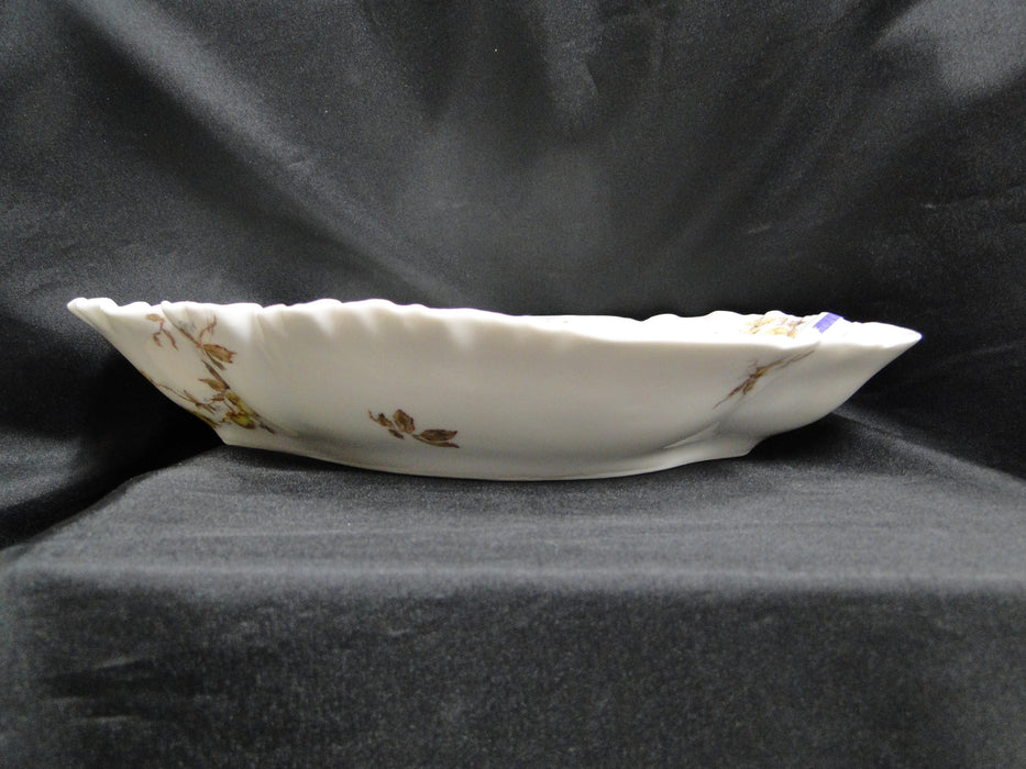 Haviland (Limoges) Schleiger 266, Yellow Roses: Oval Serving Bowl, 11 3/4" As Is
