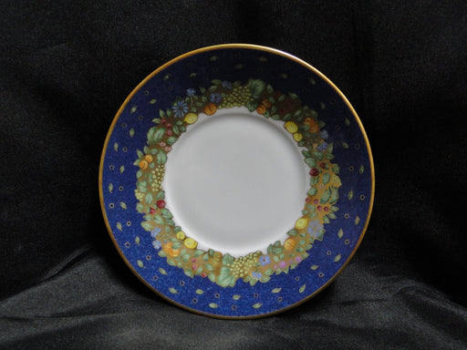 Bernardaud Frutti Fiori, Fruit, Flowers, Blue Rim: 5 1/2" Saucer Only, No Cup