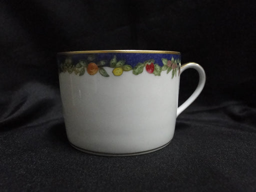 Bernardaud Frutti Fiori, Fruit, Flowers, Blue Rim: Cup & Saucer Set 2 1/8", Nick