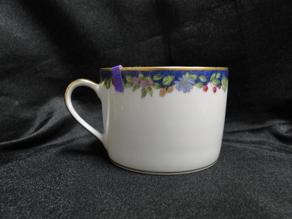 Bernardaud Frutti Fiori, Fruit, Flowers, Blue Rim: Cup & Saucer Set 2 1/8", Nick